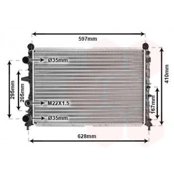 Fiat Tipo- 1993-2000  Su Radyatörü 2.0İ (Mekanik) (558X359X34) Alüminyum (Oris) (Oem No:82440263)