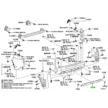 Toyota Corolla- Cross- 2022-2024  Arka Tampon Bandı Orta Siyah (Tyg) (Oem No:5215116903)