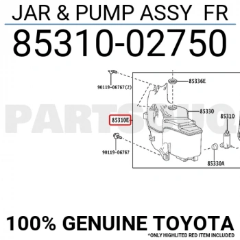 Toyota Corolla- E210- 2019-2024  Ön Cam Su Bidonu /Deposu Borusuz/Motorsuz (Oem No:8531502750)