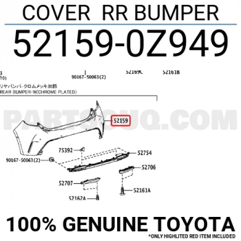 Toyota Corolla- Hb- 2020-2022  Arka Tampon Siyah (Tyg) (Oem No:521590Z949)