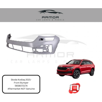 Skoda Kodiaq- 2021-2024  Ön Tampon Gri Astarlı/Far Yıkama Delikli (Tyg) (Oem No:565807217A)