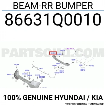Hyundai  İ20   2020-2025  Arka Tampon Demiri Plastik (Oem No:86631Q0010)