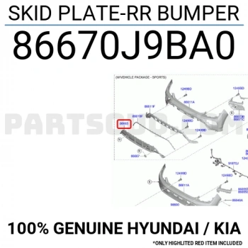 Hyundai Kona- 2021-2023  Arka Tampon Bandı Gri (Tyg) (Oem No:86670J9Ba0)