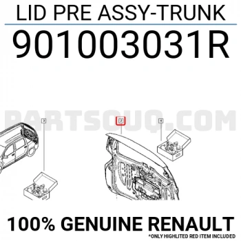 Dacia Lodgy- 2012-2022  Arka Bagaj Kapağı Komple (Oem No:901003031R)