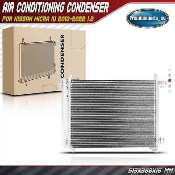 Nissan Micra- K13- 2010-2013  Klima Radyatörü 1.2 (Brazıng) (512X401X16) Alüminyum (Oris) (Oem No:921101Hc1B)