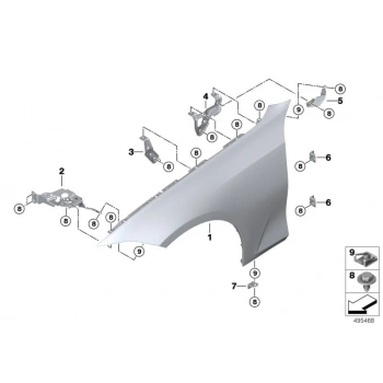 Bmw 3 Serı- 3 Serisi- 2019-2022  Ön Çamurluk Sağ Alüminyum (Tyg) (Oem No:41008494440)