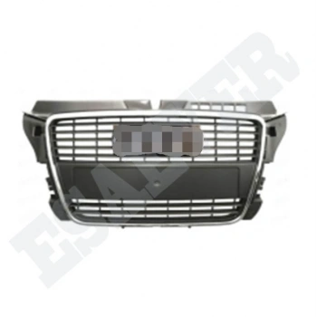 Audi  A3  2009-2012  Ön Panjur Gümüş Gri Nikelaj Çıtalı (Tyg) (Oem No:8P0853651H1Qp)