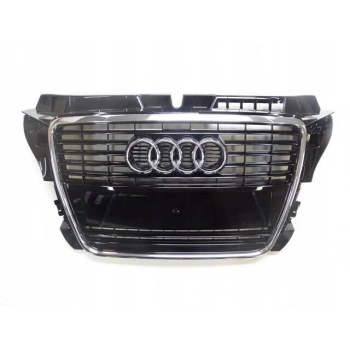 Audi  A3  2009-2012  Ön Panjur Siyah/Nikelaj Çıtalı (Tyg) (Oem No:8P0853651Mt94)