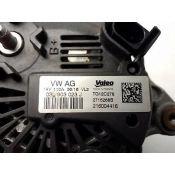 Vw Golf7- A3 Leon-Octavia Clha-Clhb-Cr Ka Crkb-Cxxa-Cxxb 1,6 Tdı 2013- Alternatör 110 Amper (Oem No:03L903023J)