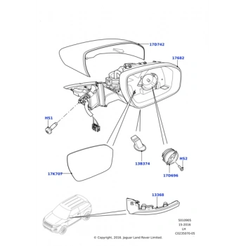Bmw Range Rover Evoque 2011-2019 Dış Dikiz Aynası Sağ  (Oem No:Lr025183)