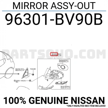 Japon Juke 2014- 1.6:1.2:1.6 2014- Dış Dikiz Aynası Sağ Elektrikli Astarlı Sinyallı 5 Pın (Oem No:96301Bv90B)