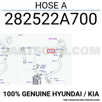 Hortum Turbo Accent 2011 Sonrası Blue  İ30 2012-2016 Dizel (A) (Oem No:282522A700)