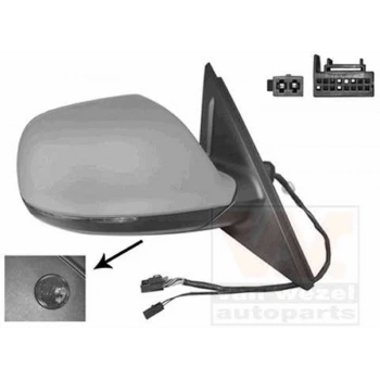 Q5 Elektrikli Katlanır Ayna 2009 Sonrası Astar Yan+Alt Sinyal Kör Nok Uyarı Sis Hafız Sağ Oem No:8R1857410L01C