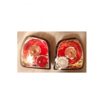 1995-1999 Volkswagen Polo 3 Modifiye Stop Lambası Sağ-Sol Set 2 Parça Nikelajlı-Kırmızı-Beyaz ()