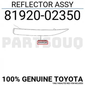 Toyota Corolla 2ZRF 2023 Reflektör Arka Sağ Oem No (8191002220)