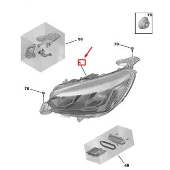 peugeot  2008  2020-2023  far lambası sağ elektrikli/eco led (e marklı)(tw) Oem No (9833036280)