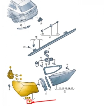 VW A3 2021- Stop Lambası Dış Sol (Hatchback) Oem No (8Y0945069)
