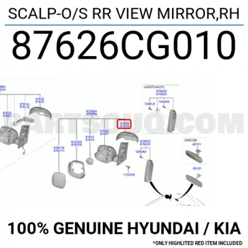 hyundai accent 2011 sonrası blue sağ dış ayna kapağı Oem No (876261R010AMZH)