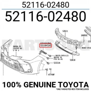 Toyota Corolla 2ZRF 2023 Ön Tampon Braketi Sol Oem No (5211502480)