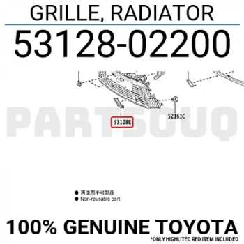 toyota corolla- hb- 2020-2022  ön tampon panjuru sıyah (çeki demirri kapaklı)(tw) Oem No (5311212420)