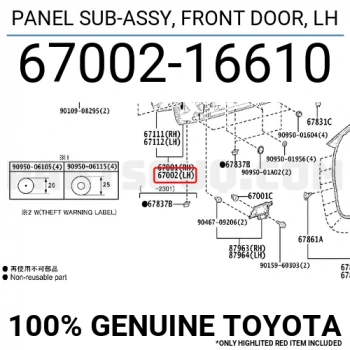 toyota corolla- cross- 2022-2024  ön kapı komple sağ (ıcelı/çekomastıklı)(tw) Oem No (6700116680)