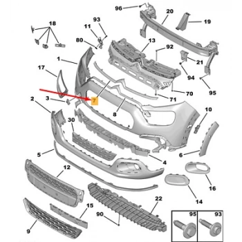 peugeot  508  2014-2017  ön tampon sıyah panjurlu komple  (tw) Oem No (9833128480)
