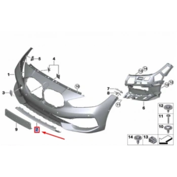 bmw 3 serı- 3 serisi- 2019-2022  ön tampon panjuru alt çıtası (tw) Oem No (51117471512)