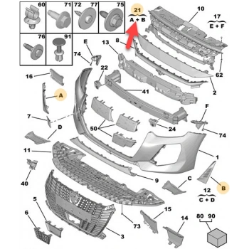 peugeot  208  2024-2025  ön tampon panjuru sol sıyah (sıs yanı)(tw) Oem No (16923311XT)