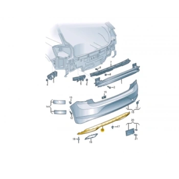 volkswagen crafter- 2007-2017  arka plaka lamba çıtası Oem No (2E1827113)