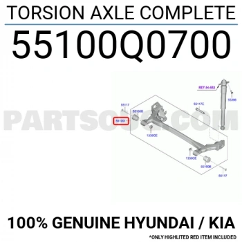 Hyundai i20 2021 sonrası arka travers (dingil) Oem No (55100Q0200)