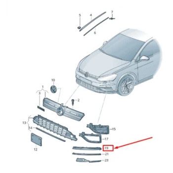 volkswagen golf- 7- 2017-2020  ön tampon çeki demirri kapağı gtı (tw) Oem No (5G0807241AGRU)