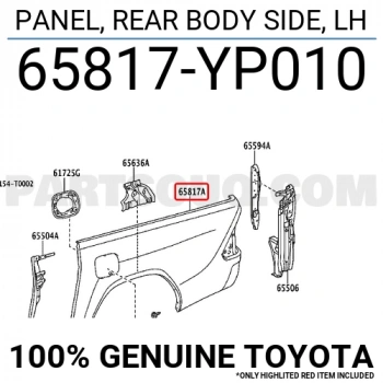 toyota hilux- pıck up- 2020-2024  arka çamurluk sağ dodık delıklı (adventure/hı cruıser)(tw) Oem No (65816YP010)