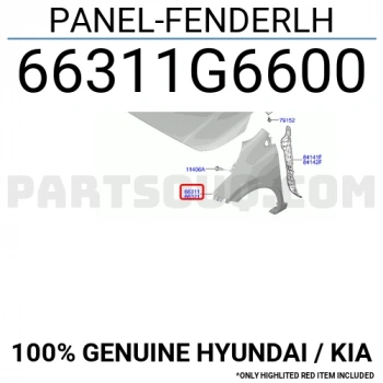 Hyundai Staria 2022-2024 sol çamurluk Oem No (66311CG050)