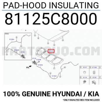 Hyundai ix35 2010-2015 kaput izolatörü Oem No (811252Y000)