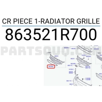 Hyundai Bayon 2021 sonrası panjur Oem No (86351Q0AA0)