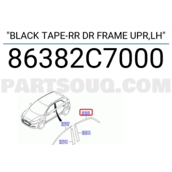 Hyundai i20 2015-2018 Arka Sol Kapı İskelet Şeridi Oem No (86381C7000)