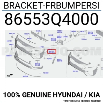 hyundai  i20   2020-2025  ön tampon bağlantı braketi sağ (ön çamurluga takılan) Oem No (86552Q0000)