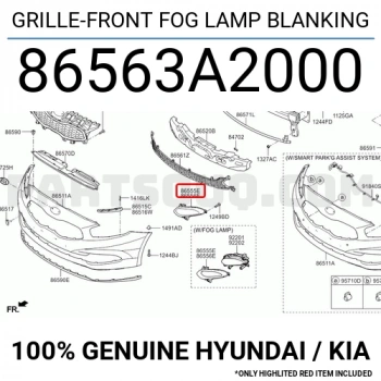Hyundai Tucson 2019-2020 N-Line (piano black) ön tampon panjuru Oem No (86561D7700)