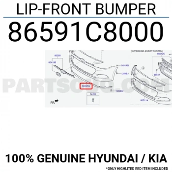 Hyundai Elantra 2021 Sonrası Tampon Alt Koruyucu Karlık Ön Oem No (86591AA000)