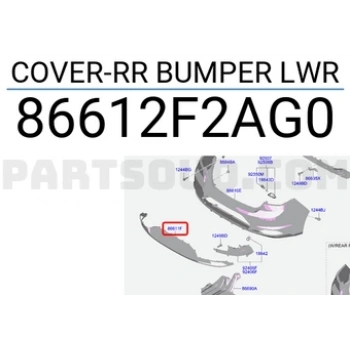 Hyundai Tucson 2019-2020 alt arka tampon Oem No (86612D7800)
