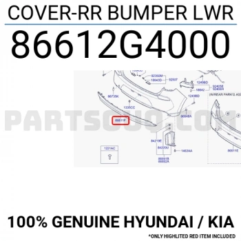 Hyundai Elantra 2019-2020 arka alt tampon difüzörü Oem No (86612F2AG0)