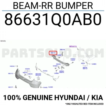 Hyundai i20 2021 sonrası arka tampon demiri Oem No (86631Q0010)