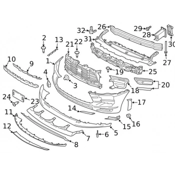porsche macan- 2018-2020  ön tampon panjuru sağ sıyah (tw) Oem No (95B807682H1E0)
