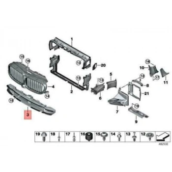 bmw 5 serı- 5 serisi- 2004-2010  karlık (arka tampon altı) sıyah (spoıler) (m5/style/lcı) Oem No (A51127897213)