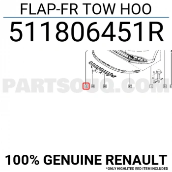 Clio Symbol Ön Tampon Çeki Demir Kapağı 2017- Oem No (511806451R)