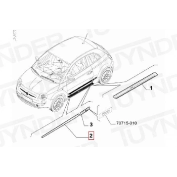 Fiat 500 2007- Kapı Bandı Ön Sol Oem No (735488137)