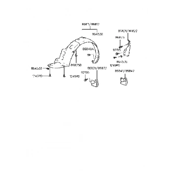 Hyundai Accent 1998-2000 Ön Çamurluk Davlumbazı Sağ Oem No (86812-22300)