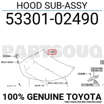 Toyota Corolla 2019- Motor Kaputu Oem No (53301-02410)