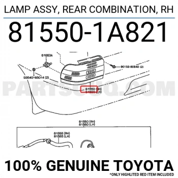 Toyota Corolla Ae100 1992-1997 Stop Lambası Sağ Oem No (815501A821)