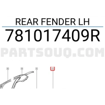 Renault Fluence 2009- Arka Çamurluk Sol Oem No (781017409R)